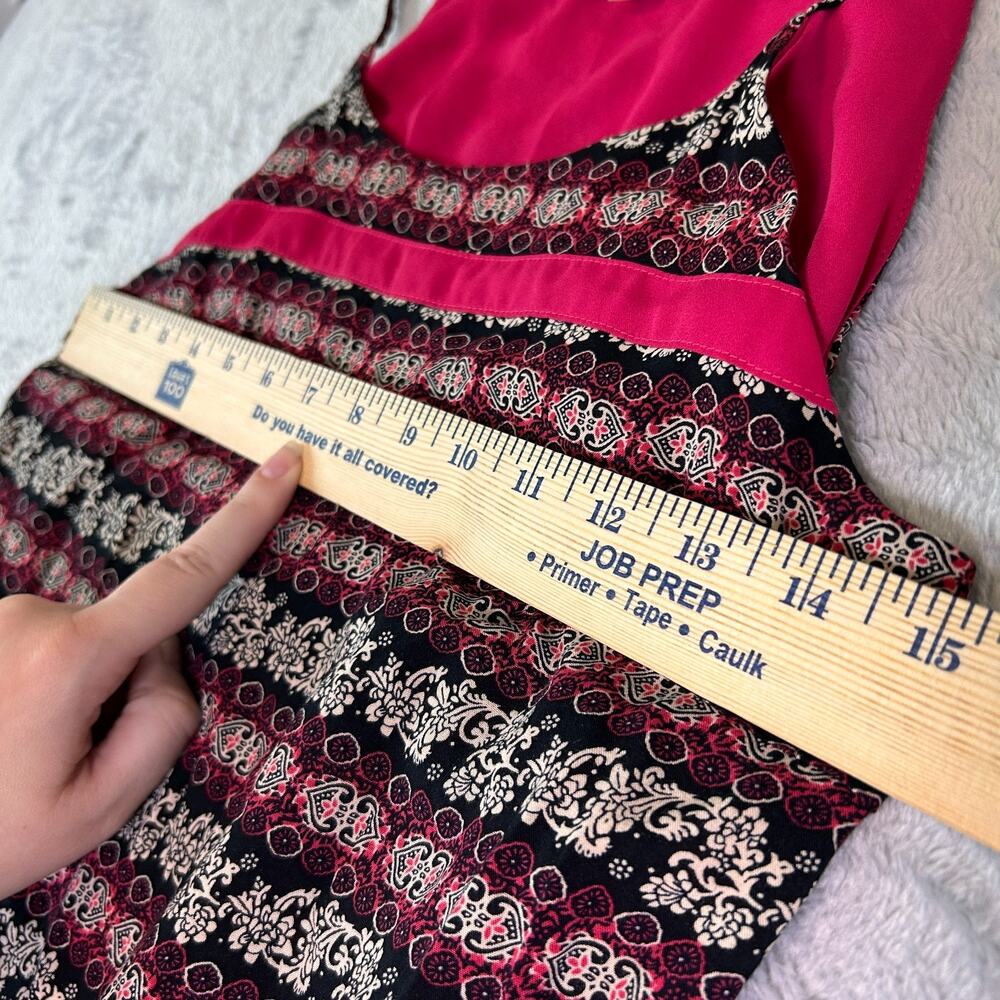 NWOT THML Layered Spaghetti Strap Slip Dress Womens Small Hot Pink Boho Summer - Picture 4 of 5